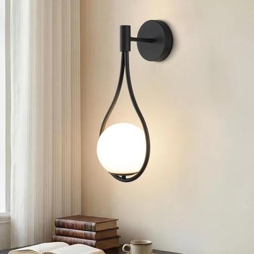 Miniatura 13 de Lámpara de pared de cristal dorada de mediados de siglo, moderna lámpara de pared con acabado de latón antiguo, lámpara de pared de mesita de noche