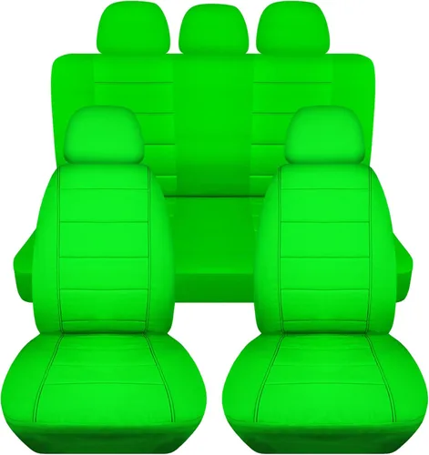Miniatura 25 de Totally Covers Fundas de asiento de coche sólidas con 5 fundas (2 delanteras + 3 traseras) para reposacabezas: color negro, ajuste