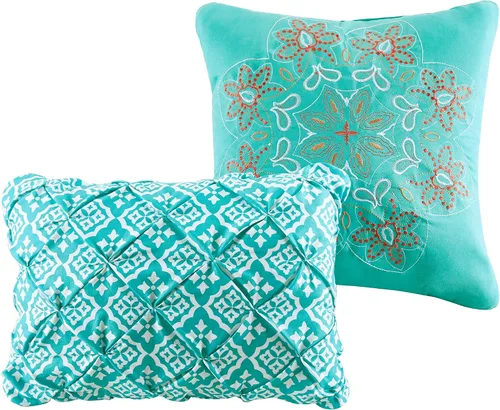 Miniatura 7 de VCNY HOME Yara Collection - Juego de edredón reversible ultra suave, ligero, fresco y transpirable, lavable a máquina, individual XL, aguamarina, 4