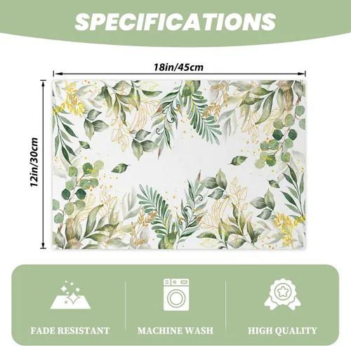 Miniatura 3 de AOFOTO Juego de 4 manteles individuales con estampado de flores silvestres coloridas, manteles individuales artísticos rectangulares modernos
