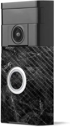 Miniatura 24 de MightySkins - Piel de fibra de carbono para timbre de video con anillo – Madera abstracta Acabado de fibra de carbono texturizado protector