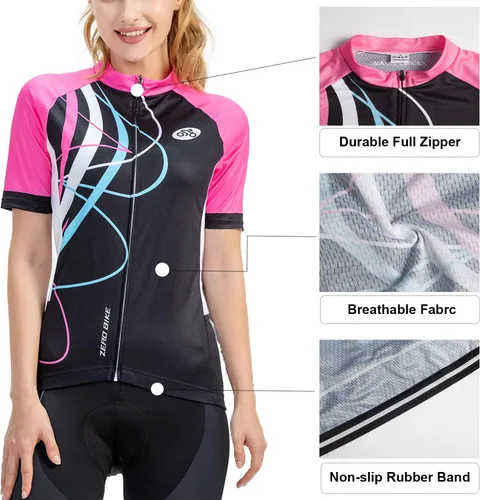 Miniatura 58 de Jersey de ciclismo para mujer, de manga corta, secado rápido, transpirable, para montaña.