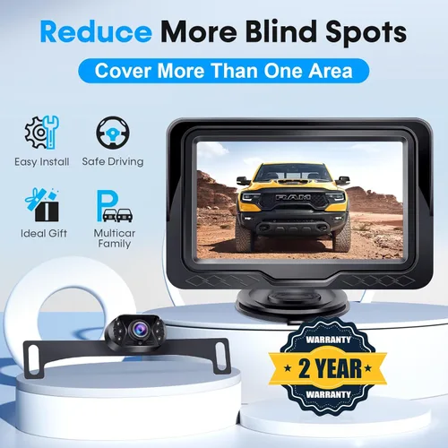 Miniatura 7 de Cámara de Copia de Seguridad con Fácil Instalación Plug-Play: Cámara de Visión Trasera HD 1080P Sin Retraso, Impermeable - Visión Nocturna Clara