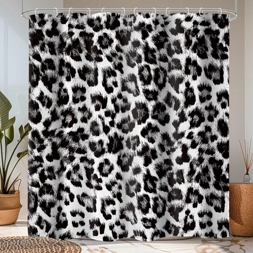 Miniatura 39 de Cortina de ducha con estampado de tigre, 60 pulgadas de ancho x 72 pulgadas de alto, safari salvaje, negro, marrón, potente pantera, piel de animal
