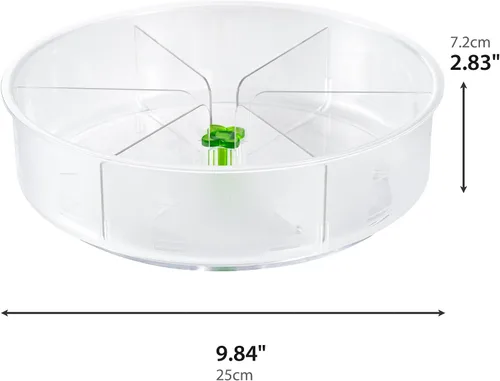 Miniatura 2 de Li&Zhao Lazy Susan Organizador para gabinete, organizador giratorio redondo de 9.8 pulgadas para nevera Lazy Susan, organizador giratorio