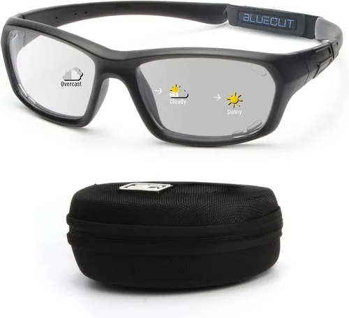 Miniatura 7 de BLUE CUT Gafas de protección deportiva, lentes fotocromáticas, gafas de seguridad para baloncesto, pickleball para deportes de interior y exterior