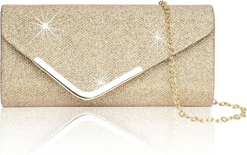 Miniatura 14 de Bolso de mano Larcenciel para mujer, bolso de lentejuelas brillante con cadena, bolso de noche con destellos para fiestas y graduaciones