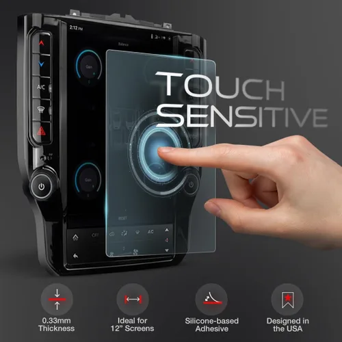 Miniatura 4 de Protector de pantalla premium compatible con Dodge Ram 2019, 2020, 1500, 2500, 3500, 3500, Uconnect de 12 pulgadas, vidrio templado
