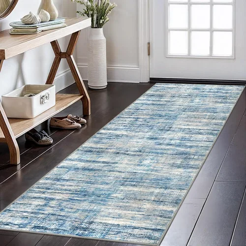 Miniatura 18 de KOZYFLY - Alfombra de pasillo moderna y lavable de diseño abstracto gris y negro, 2 x 6 pies, antideslizante, suave y de pelo corto, ideal