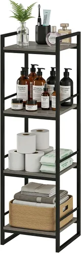 Miniatura 11 de BYFU Estante abierto de almacenamiento de 3 niveles para baño, estante de almacenamiento de esquina de metal independiente para baño, cocina, sala