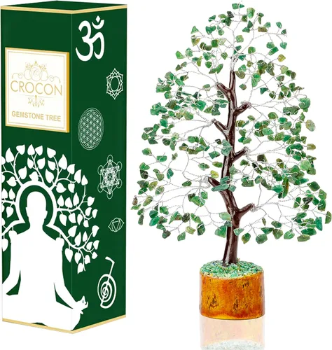 Miniatura 17 de Crocon Árbol de la vida de cristal de cuarzo transparente, chakra para energía positiva, decoración de Feng Shui, árbol bonsái de dinero con piedras