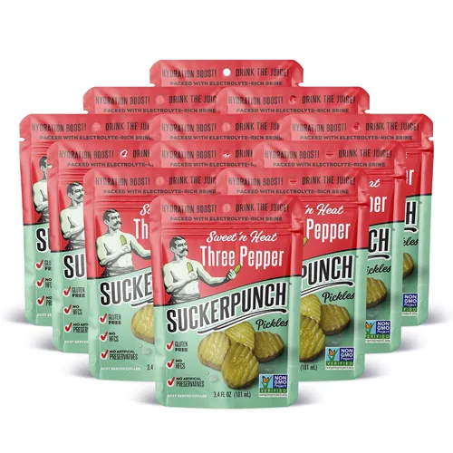 Miniatura 8 de SuckerPunch Encurtidos en una bolsa, sin gluten, kosher, sin azúcar, bajo en calorías, keto, vegano, sin OMG, listo para comer, para llevar, bolsas