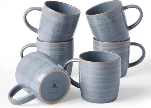 Miniatura 19 de famiware Mercury - Tazas de café de 13 onzas, juego de 4 tazas de café con asa, tazas para café con leche, té caliente, capuchino, moca, cacao, negro