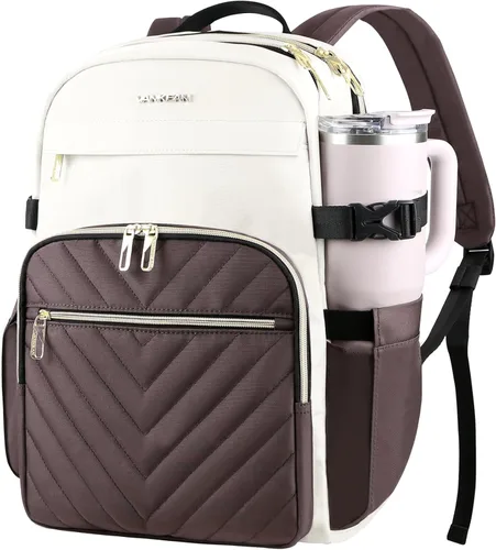 Miniatura 17 de VANKEAN Mochila para laptop de 17.3 pulgadas para mujer, bolsa de trabajo para laptop a la moda con puerto USB, mochilas impermeables, elegantes