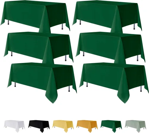 Miniatura 13 de Fitable Paquete de 6 manteles redondos negros de 70 pulgadas, resistentes a las arrugas y a las manchas, manteles de poliéster lavables para bodas