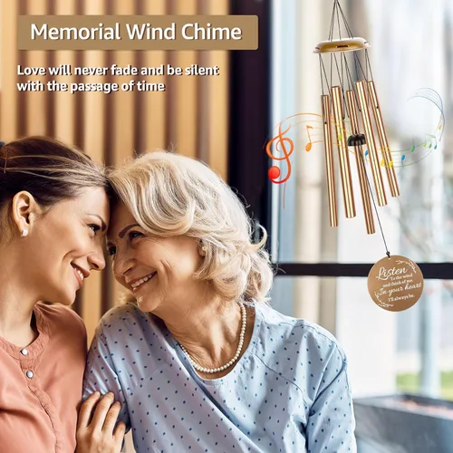 Miniatura 2 de Campanillas de viento de condolencias por pérdida de un ser querido, campanillas de viento conmemorativas para padre perdido, regalo de duelo