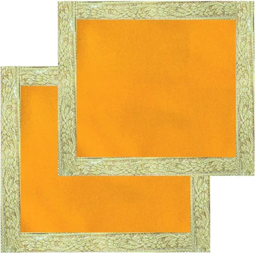 Miniatura 10 de NAISHA Red Pooja Aasan Mat (juego de 2), mandir de tela Puja/altar de 20 x 20 pulgadas, decoraciones multiusos Pooja accesorios de mantenimiento
