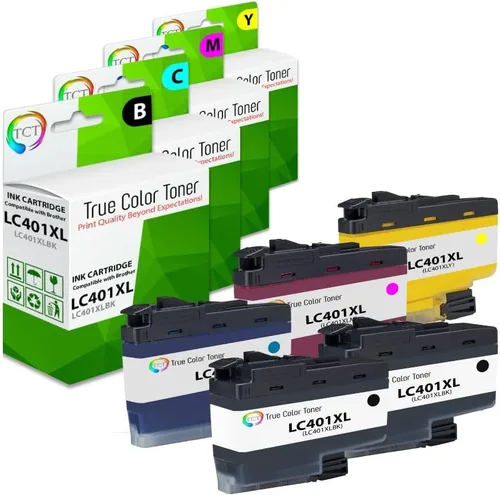 Miniatura 7 de TCT Paquete de 4 cartuchos de tinta, repuesto compatible para Brother LC401XL Series, alto rendimiento, funciona con Brother MFC-J1010 J1012 J1170