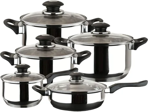 Miniatura 7 de MAGEFESA Family - Juego de utensilios de cocina de acero inoxidable de 5 piezas, tapas de vidrio templado con rejillas de ventilación, compatibles