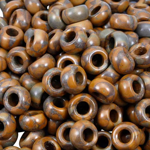 Miniatura 18 de TUMBEELLUWA Cuentas de piedras preciosas naturales para hacer joyas, cuentas redondas con orificio grande sueltas, paquete de 15, jade amarillo