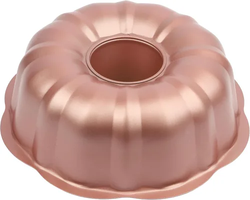 Miniatura 29 de David Burke Molde para hornear estriado de 9" - Molde para pasteles Bundt de acero al carbono - Bronce