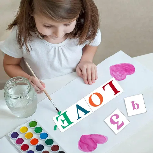 Miniatura 9 de Plantillas de letras de 5 pulgadas para pintar sobre madera, 36 plantillas de letras del alfabeto, plantillas para letreros de pared de madera