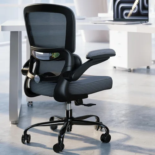 Miniatura 22 de TRALT Silla de oficina ergonómica, silla de escritorio con soporte lumbar ajustable, silla de computadora cómoda de malla con reposabrazos Rosa