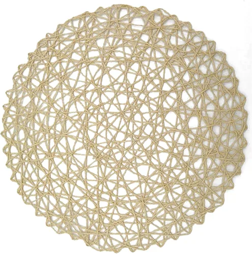 Manteles individuales de tamaño grande de 14.9 pulgadas | Tapete creativo redondo trenzado | Tapete de estilo bohemio para mesa de cocina, Beige