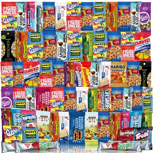 Caja de aperitivos variada, cesta de regalo de surtido (84 unidades) Paquete de regalo variado perfecto para hombres, mujeres, adultos, oficina,