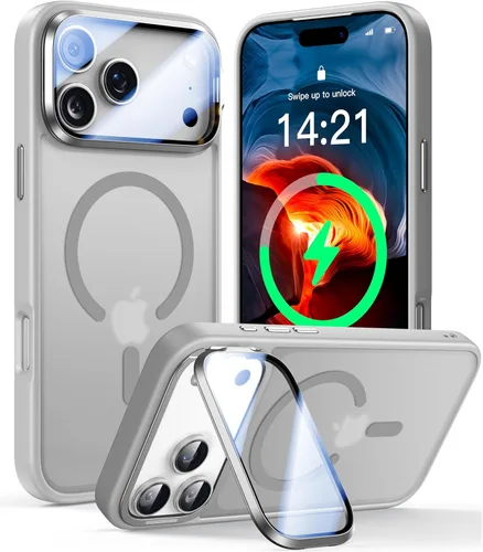 Miniatura 30 de VOFATA - Funda magnética para iPhone 17 Pro Max, cubierta para cámara con soporte, protección completa para la cámara, compatible con MagSafe