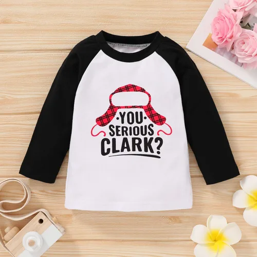Miniatura 2 de JEELLIGULAR Camiseta de Navidad para niños y niñas, camiseta de manga larga con estampado de letras para bebés, ropa de festival de 6 meses a 5 años