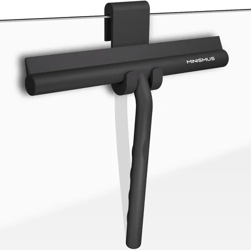 Miniatura 7 de Minismus Escobilla de ducha con gancho magnético, limpiador de ventana de silicona con colgador adhesivo para montar en la pared, escobilla de ducha