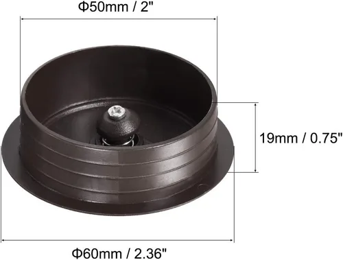 Miniatura 2 de uxcell Cable de plástico para escritorio de 2 pulgadas, para ojales, 10 unidades, color marrón oscuro