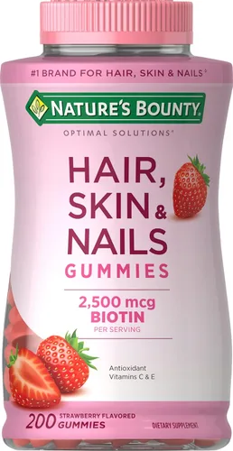 Gomitas con biotina y vitaminas para el cabello, la piel y las uñas de Nature's Optimal Solutions, 200 unidades