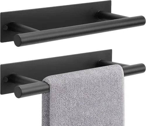 Miniatura 10 de NearMoon Toallero de Mano Autoadhesivo/Anillo de Toalla, Barra de Toalla de Mano de Acero Inoxidable Resistente al Óxido, Se Pega en la Pared