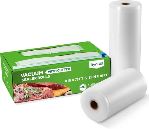 Miniatura 11 de Syntus - Rollo de sellado al vacío de 8" x 150' para alimentos con dispensador de corte, rollos de bolsas selladoras al vacío de grado comercial