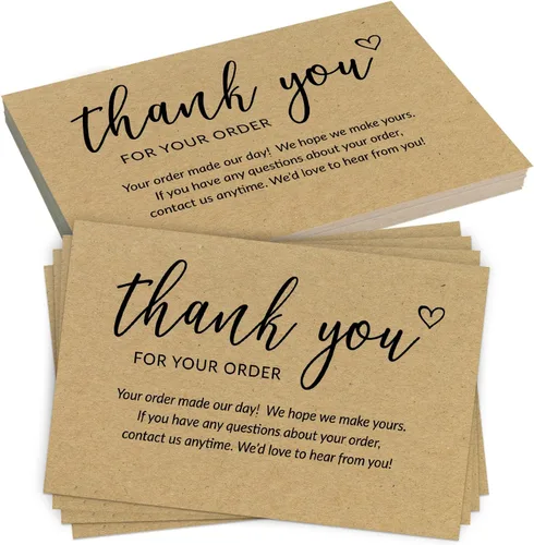 Miniatura 7 de 50 tarjetas de agradecimiento grandes de 4 x 6 in – Tarjetas postales Kraft a granel de compra para apoyar las compras de clientes de pequeñas