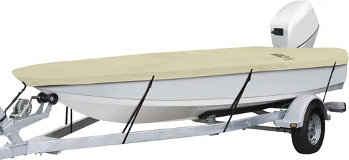 Miniatura 7 de Classic Accessories DryGuard - Cubierta impermeable beige para barco, 20' - 22' de largo x 106" de ancho, cubierta de barco remolque, modelo E, tela