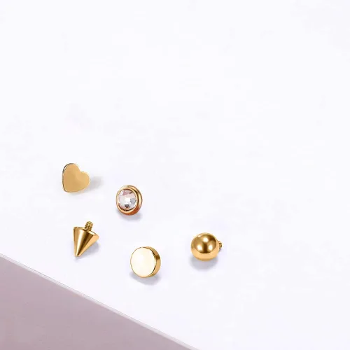 Miniatura 4 de PunkTracker Piercing dérmico de ópalo de acero inoxidable 316L para piercings dérmicos con rosca interna, kit de piercing dérmico