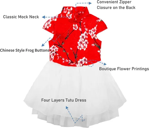 Miniatura 3 de LittleSpring Vestido de fiesta de niña vestido chino de princesa Qipao