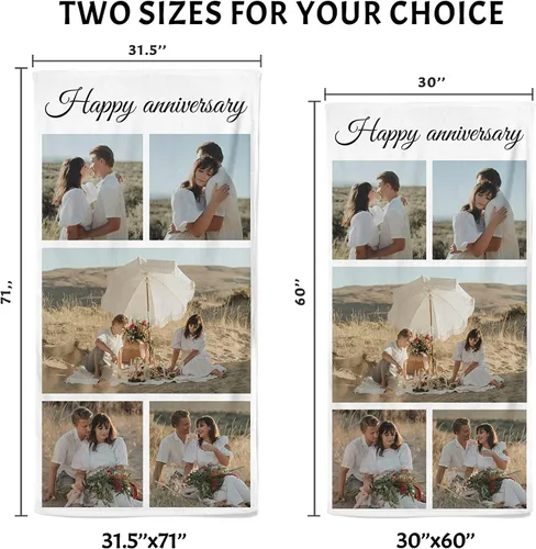 Miniatura 5 de Toalla de playa personalizada con foto y texto, 31 x 71 pulgadas, microfibra extra grande, absorbente, sin arena, toalla de secado rápido para Foto 5