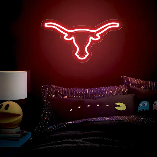 Miniatura 8 de Texas Bull - Letrero de neón para pared, atenuador remoto rojo del oeste de Texas Bull Skull LED de neón, lámpara de vaca toro alimentada por USB