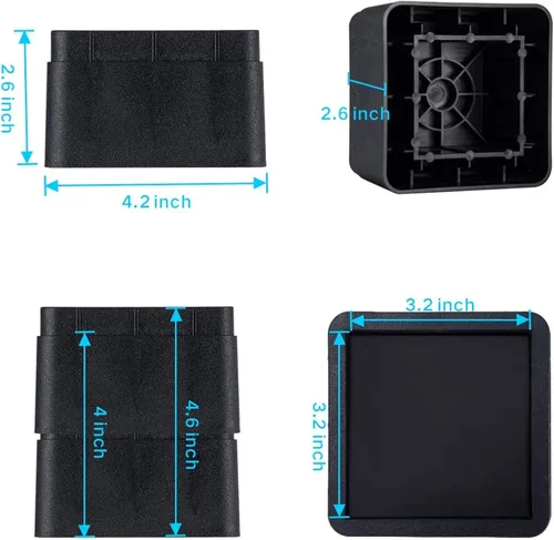 Miniatura 2 de BTSD-home Elevadores de cama de 2 o 4 pulgadas, resistentes, apilables, elevadores de muebles para sofá, mesa, silla, cama, bloques de elevadores