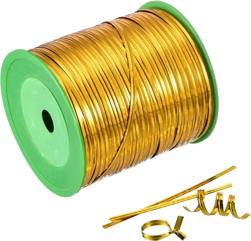 Uxcell Lazos giratorios dorados metálicos de 350 yardas