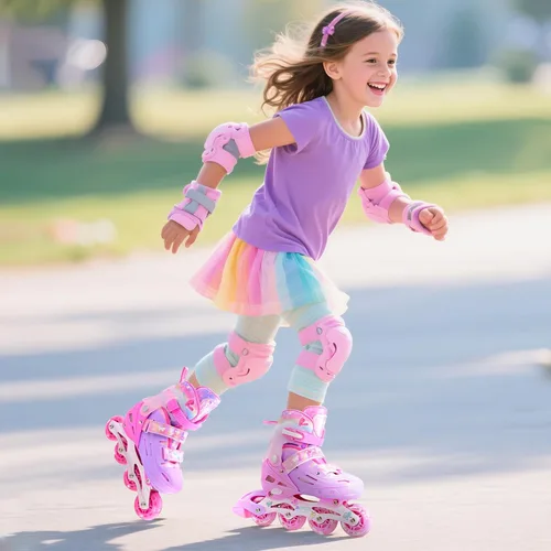 Miniatura 6 de 2PM SPORTS Patines en línea para niños y niñas de edades 5-8, 8-12, 3-5, 4-8, 6-12 con ruedas que se iluminan, patines de ruedas ajustables