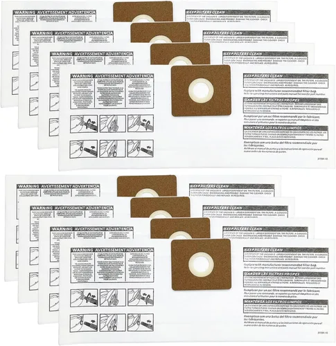 Paquete de 8 bolsas de filtro tipo B 90668 compatibles con aspiradora Shop Vac de 2-2.5 galones húmeda/seca, All Around QAM70, número de parte