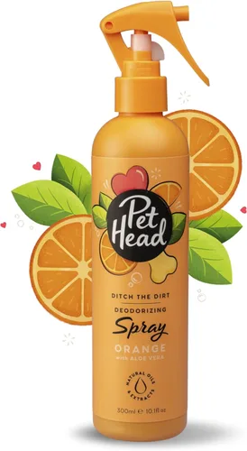 Pet Head Ditch the Dirt - Desodorizador en aerosol para perros, aroma naranja, espray de aseo de mascotas sin agua para perros, neutralizante de