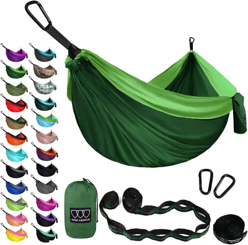 Miniatura 24 de Gold Armour Hamaca de camping – Hamaca doble XL, hamaca portátil, accesorios de camping, equipo para exteriores e interiores con correas de árbol