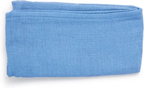 Miniatura 9 de McKesson O.R. Toallas, desechables, algodón, tejido liso, prelavadas, de un solo uso, no estériles, azul, 17 x 27 pulgadas, 100 toallas, 1 paquete