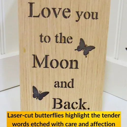 Regalos de luna para mujeres, regalos "I Love You More ", We Love You to The Moon and Back, decoración de mariposas, citas inspiradoras para el